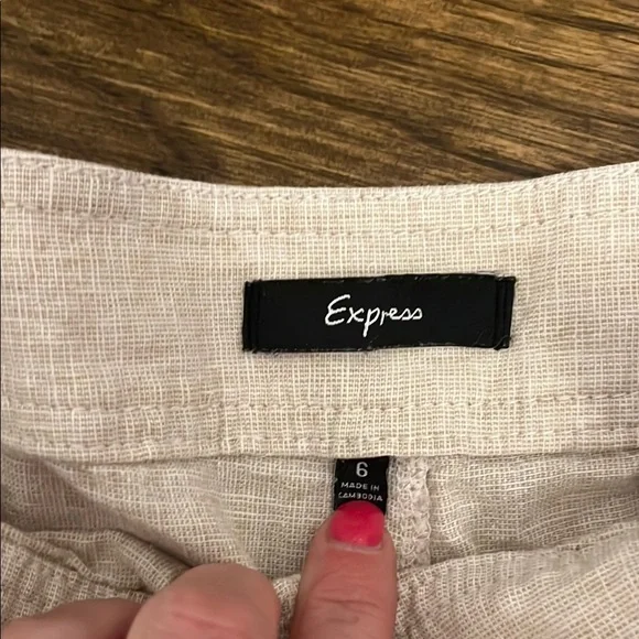 Express Cream High Waist Shorts Nautical Style - Picture 3 of 4